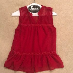 Adorable red chiffon blouse